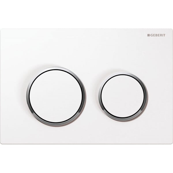 GEBERIT - Plaque de déclenchement Omega 20 blanc/chromé brillant/blanc (115.085.KJ.1) - large