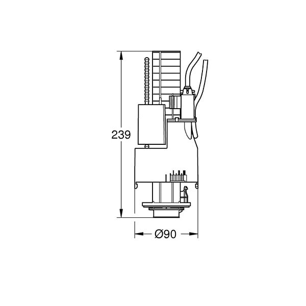 GROHE - Soupape pneumatique double commande Dual Flush, chrome (G42774000) - large