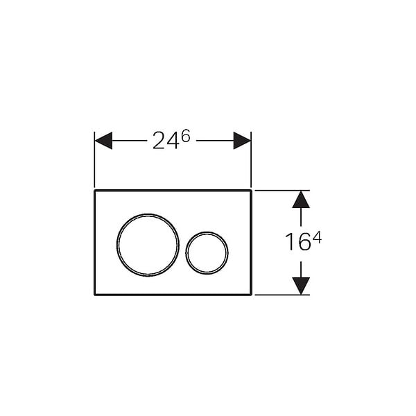 GEBERIT - Sigma 20 nouveau modele acier inoxydable, brossé/poli (115.882.SN.1) - large