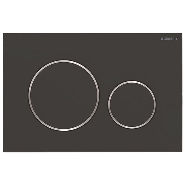 GEBERIT - Plaque de déclenchement WC DUOFIX Sigma 20, Noir Mat/ Chrome  (115.882.14.1) - large
