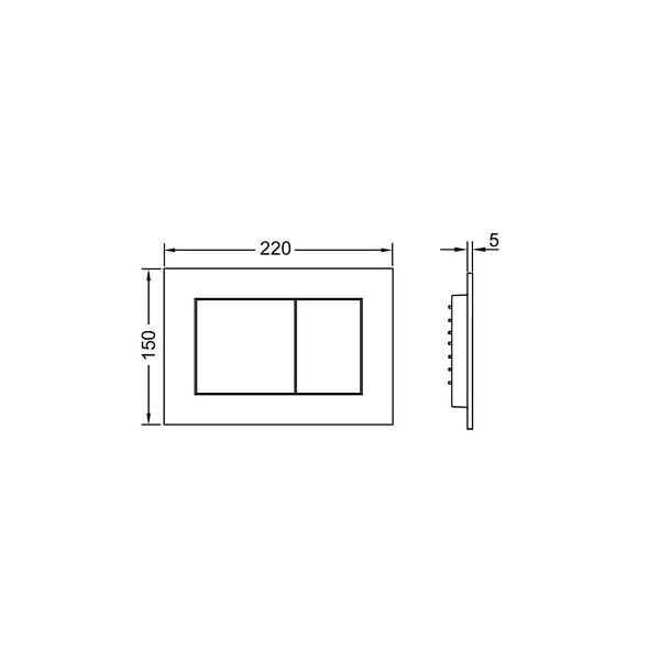 TECE - TECEnow Plaque de commande double touche, Chromé Brillant (9.240.401) - large
