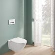 VILLEROY & BOCH - Universo Combipack WC suspendu sans bride à fond creux TwistFlush + Abattant amovible avec frein de chute, Blanc (4670T901) - vignette