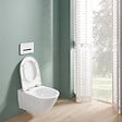 VILLEROY & BOCH - Universo Combipack WC suspendu sans bride à fond creux TwistFlush + Abattant amovible avec frein de chute, Blanc (4670T901) - vignette