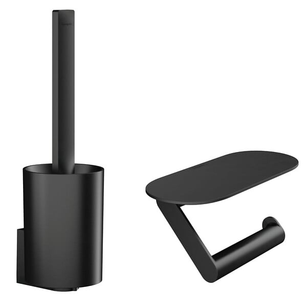 HANSGROHE - Hansgrohe WallStoris Ensemble d'accessoires pour les toilettes, Noir mat (27969670) - large