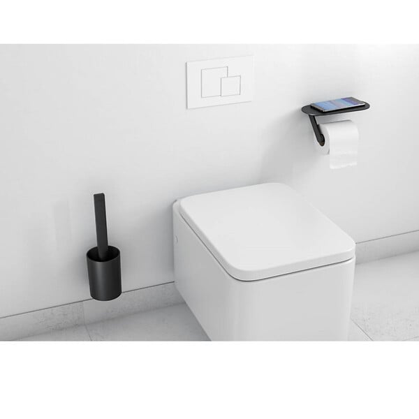 HANSGROHE - Hansgrohe WallStoris Ensemble d'accessoires pour les toilettes, Noir mat (27969670) - large