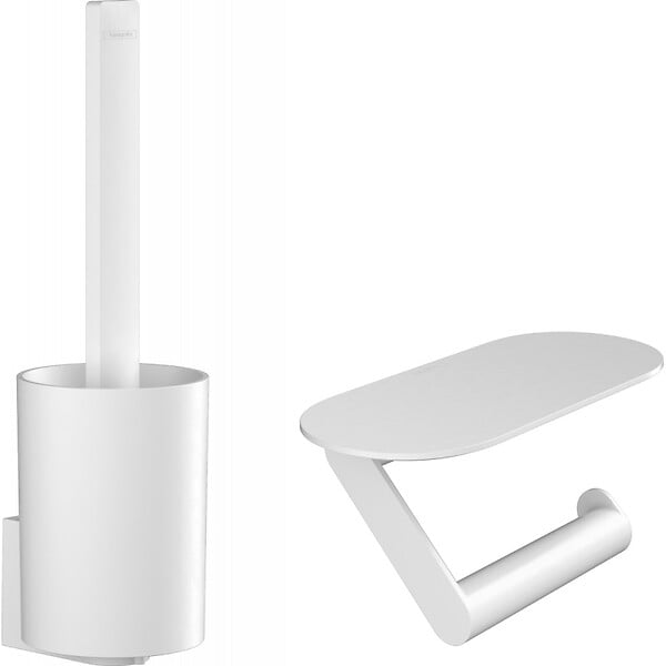 HANSGROHE - Hansgrohe WallStoris Ensemble d'accessoires pour les toilettes, Blanc mat (27969700) - large