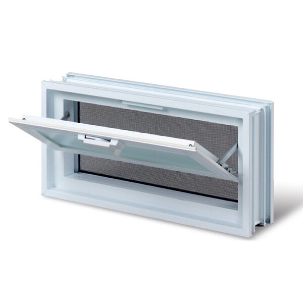 GLASSBLOCKS - Glassblocks fenêtre de ventilation pour briques de verre 38x19 cm, blanc (GBMR3819) - large