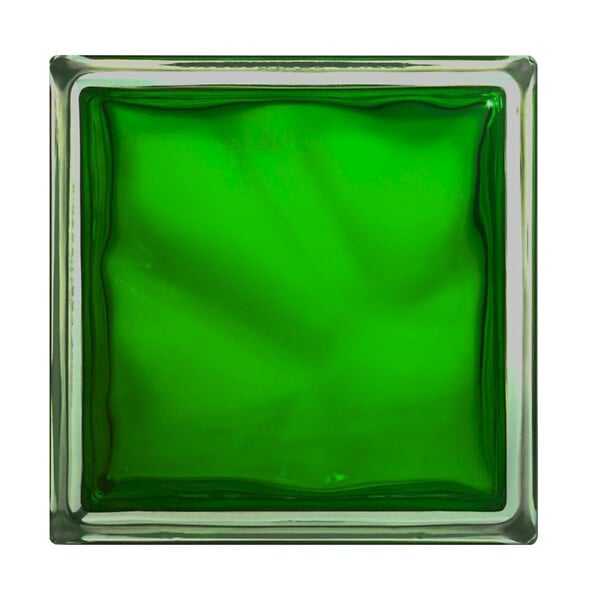 GLASSBLOCKS - Luxfera brique de verre 19x19x8 cm, vert transparent brillant (1908WGR) - large