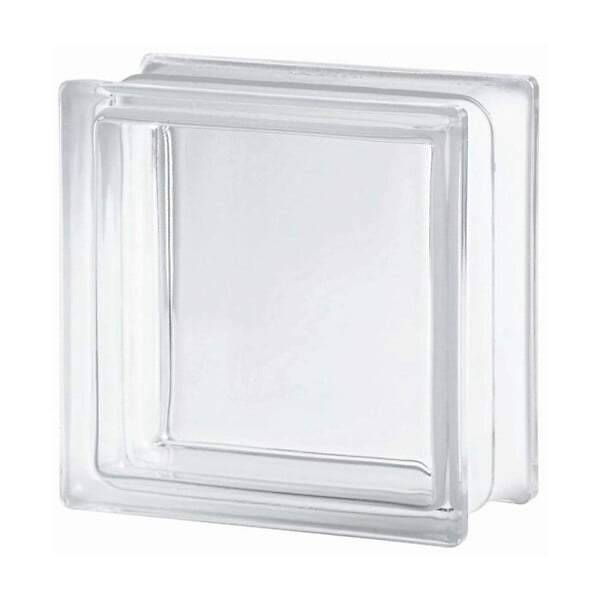 GLASSBLOCKS - Luxfera brique de verre 19x19x8 cm, verre transparent brillant (CL1908C) - large