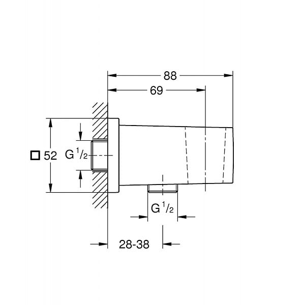 GROHE - Euphoria Cube Coude à Encastrer 1/2 Pouces, Chrome (26370000) - large