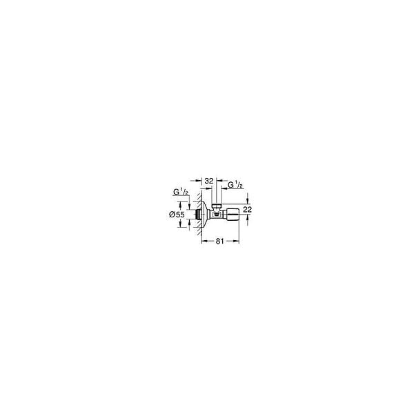 GROHE - Robinet d'équerre 1/2", chromé (22043000) - large
