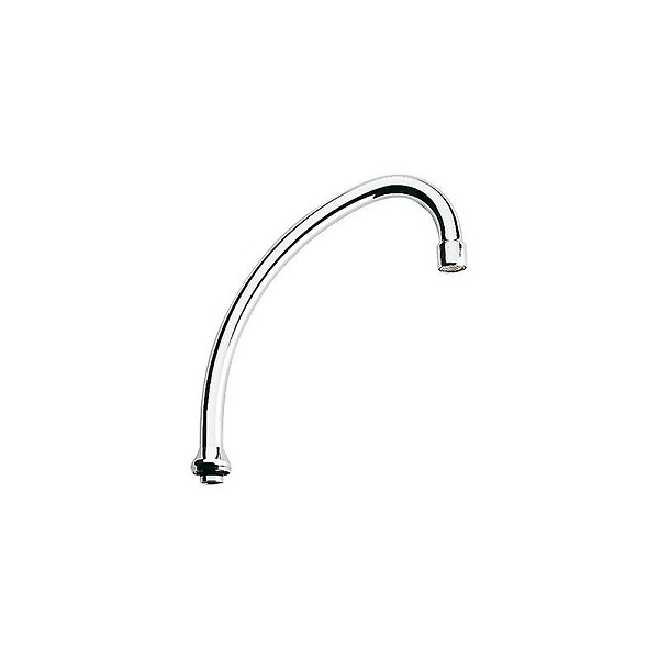 GROHE - Bec tubulaire pour robinetterie verticale de cuisine, 1/2", Chromé (13070000) - large