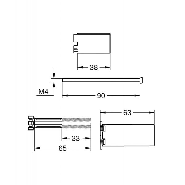 GROHE - Grohe Rapido Smartbox Extension universelle pour mitigeurs mécaniques, 25 mm (14048000) - large