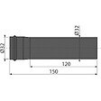 ALCA - Pièce d'extension pour DN32 noir mat (A4000BLACK) - vignette