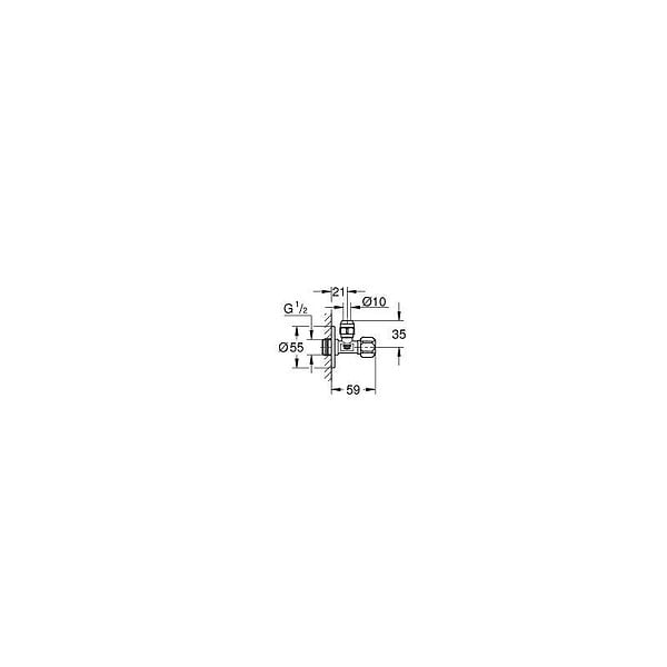 GROHE - Robinet d'équerre 1/2", Chromé (22031000) - large