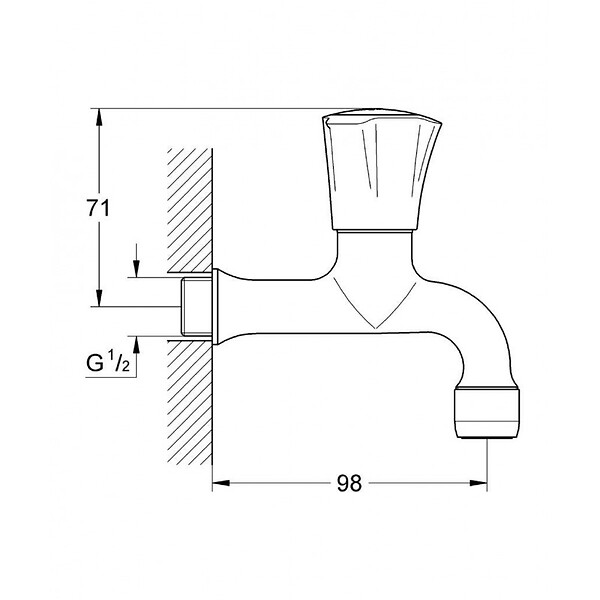 GROHE - Costa L  Robinet de service 1/2" (30098001) - large