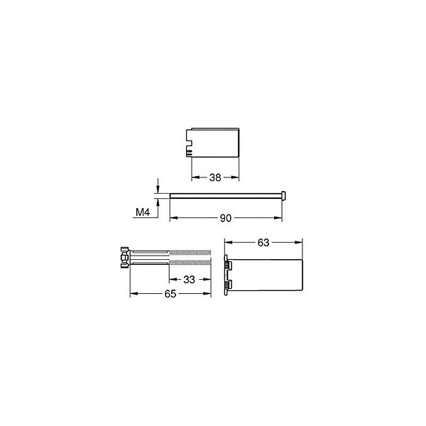 GROHE - Set d'extension universel thermostatique 2 poignées, 25mm (14058000) - large