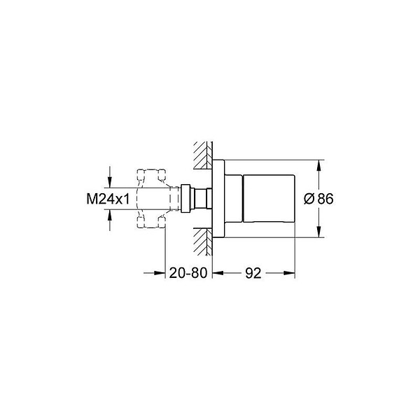 GROHE - Set d'extension universel thermostatique 2 poignées, 25mm (14058000) - large