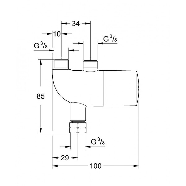 GROHE - Grohtherm Micro Mitigeur thermostatique, Chromé (34487000) - large