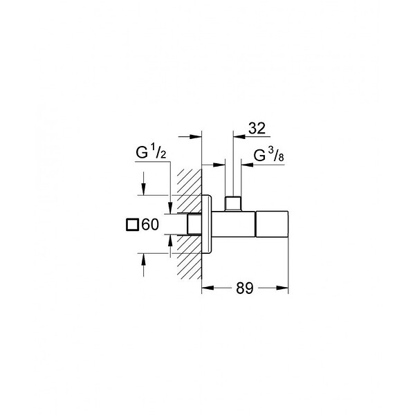 GROHE - Eurocube Robinet d'équerre 1/2" (22012000) - large