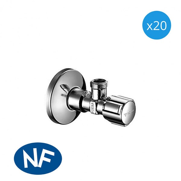 SCHELL - Schell Comfort Lot de 20 robinets d'équerre avec fonction de régulation, Classe de débit A (052120699-PRO20) - large