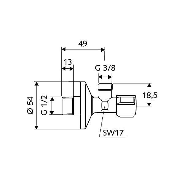 SCHELL - Comfort Lot de 50 robinets d'équerre avec fonction de régulation, Classe de débit A (052120699-GVP50) - large