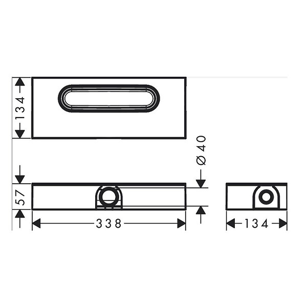 HANSGROHE - Hansgrohe uBox, corps d'encastrement pour caniveaux de douche linéaires 33,8 cm (01000180) - large