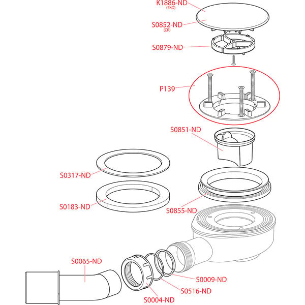 ALCA - Bonde de douche ultra plate (A491CR) - large