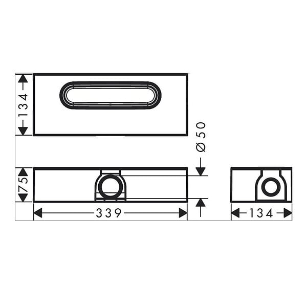 HANSGROHE - Hansgrohe uBox, corps d'encastrement pour caniveaux de douche linéaires 33,9 cm (01001180) - large
