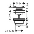 HANSGROHE - Hansgrohe Bonde Push-open pour mitigeurs lavabo et bidet, finition Finishplus, Bronze brossé (50100140) - vignette
