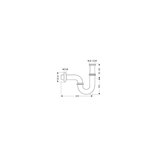 HANSGROHE - Hansgrohe Traps - Tuyau siphon 1 1/4 modèle standard, chrome (53002000) - large