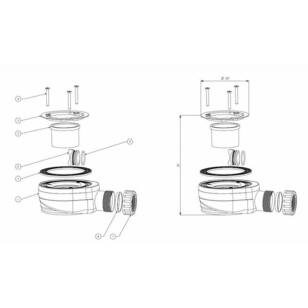 SIKO - Multi siphon pour receveur de douche - large