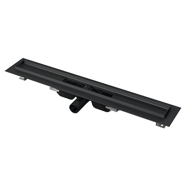 ALCA - Alca Caniveau de douche avec bordure pour grille 950 mm + Manchon PVC 40 à Joint et à Coller, noir mat (APZ101BLACK-950-M) - large