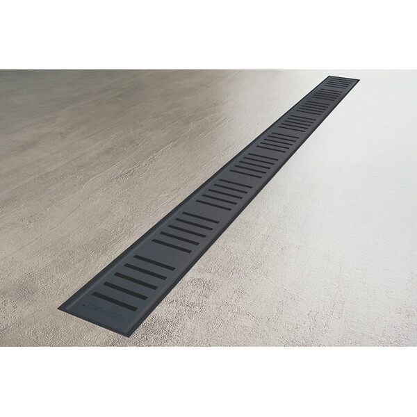 ALCA - Caniveau de douche 850 mm avec grille, noir mat (APZ10BLACK-850M) - large