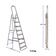 HOSTRÃ–M - Escabeau 8 marches DURA pliable, marchepied léger en aluminium, hauteur plateforme 162cm, pieds antidérapants, charge 150kg, garantie 5 ans Hoström - vignette