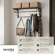 TECTAKE - Porte-manteau à suspendre Westwood Bois foncé industriel, rustique - vignette