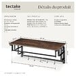 TECTAKE - Porte-manteau à suspendre Westwood Bois foncé industriel, rustique - vignette
