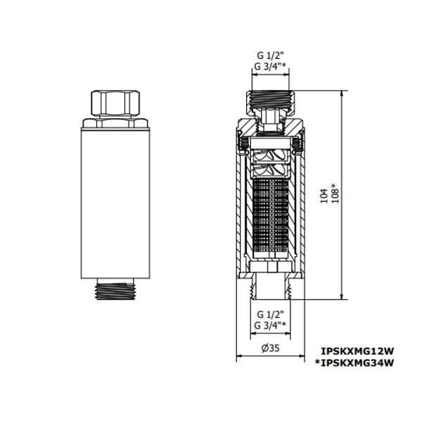 SWISS AQUA TECHNOLOGIES - Cartouche de remplacement avec insert IPSKXM pour Adoucisseur d'eau IPS 100 Kalyxx MINI (IPSKXMINSERT) - large