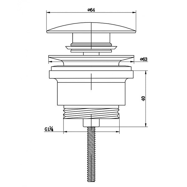 OPTIMA - Bonde clic-clac chromée pour lavabo avec trop-plein – G 5/4" – Optima (VF785CR) - large