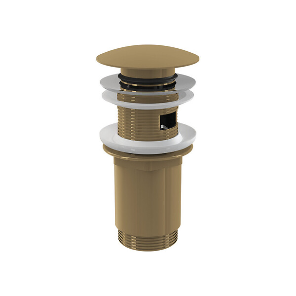 ALCA - Bonde pour lavabo clic-clac 5/4 " Avec trop-plein, Gold brossé (A392-G-B) - large