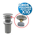 ALCA - Alca lot de 10 bondes Clic-clac raccord 5/4", pour lavabo avec trop-plein, laiton chromé (A392C-GVP10) - vignette