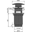 ALCA - Bonde pour lavabo clic-clac 5/4 " (A392BLACK) - vignette