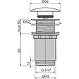 ALCA - Bonde pour lavabo clic-clac 5/4 " Sans débordement (A395B) - vignette