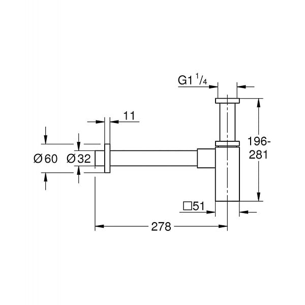 GROHE - Siphon en laiton pour lavabo, Technologie StarLight éclatant et durable, Hard Graphite brossé (40564AL0) - large
