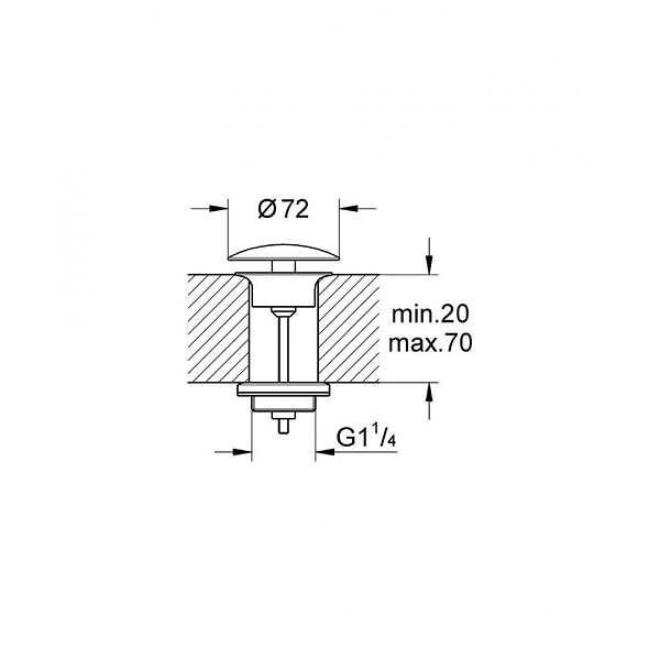 GROHE - Bonde de vidage 1 1/4" à écoulement libre (65808000) - large