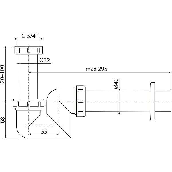 ALCA - Siphon pour lavabo et bidet (A45F-DN40) - large