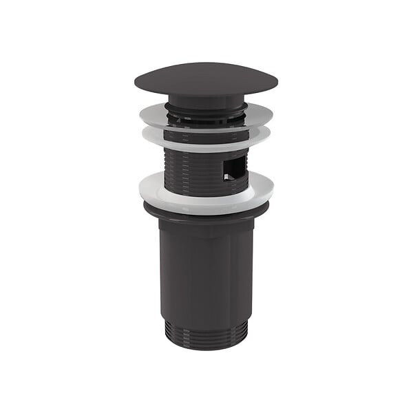 ALCA - Bonde pour lavabo clic-clac 5/4 " Avec trop-plein, Gun métal brossé (A392-GM-B) - large