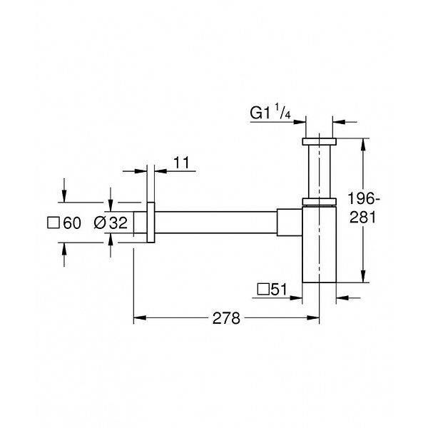 GROHE - Siphon Carré (40564000) - large