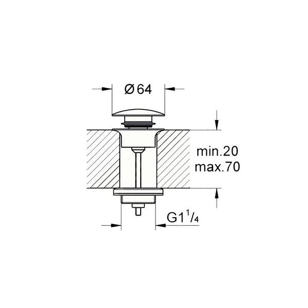 GROHE - StarLight bonde clic-clac, Hard Graphite brossé (65807AL0) - large