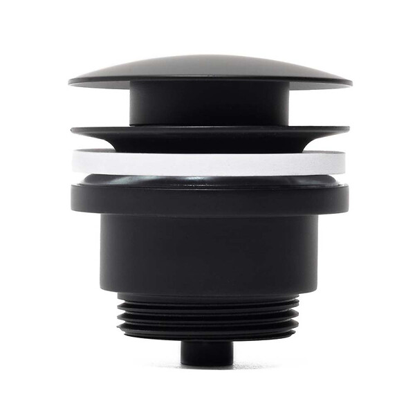 SWISS AQUA TECHNOLOGIES - Bonde clic-clac 5/4 avec trop-plein noir mat pour lavabo et vasque (VF785BL) - large